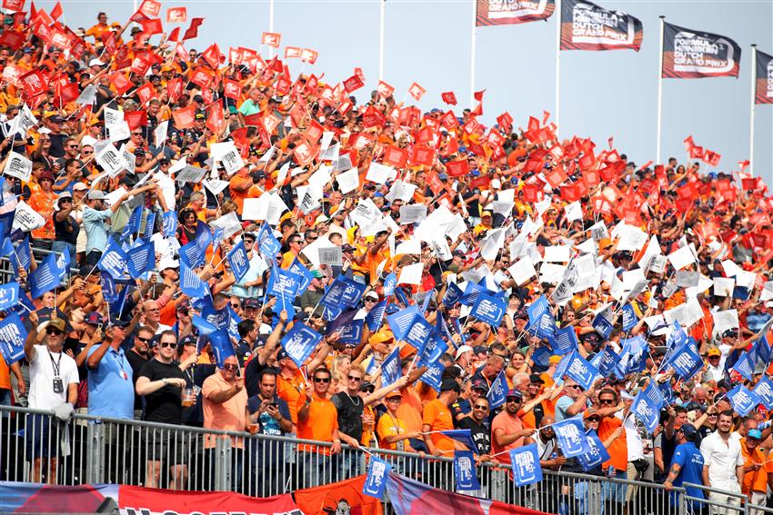 Fans waving flags